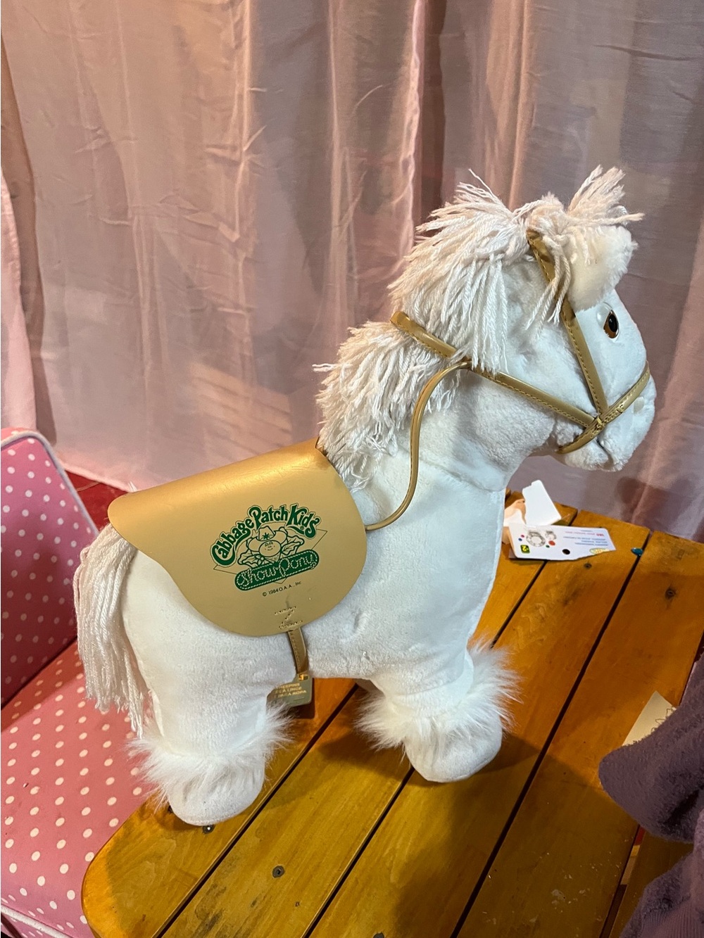Cabbage Patch kid show pony with saddle.